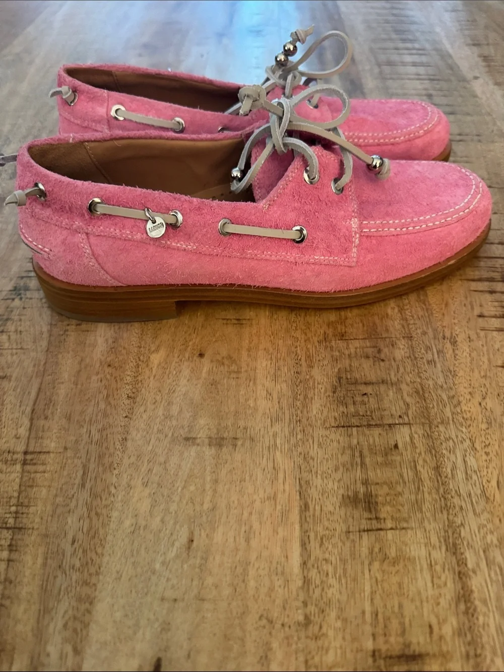 LABUCQ Pink Suede Women's NELSON Boat Shoes loafers NEW 40